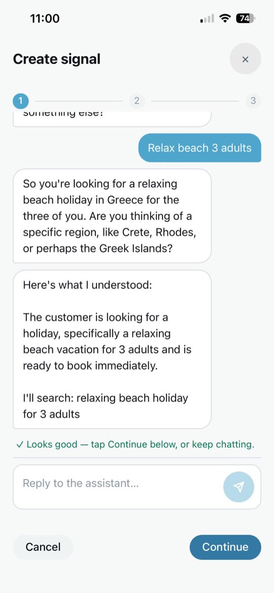 Create signal — refine with the assistant